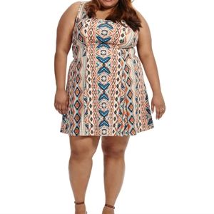 Tribal motif scuba dress